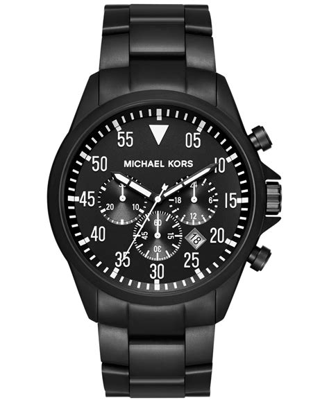 all black michael kors watch|michael kors black men's watch.